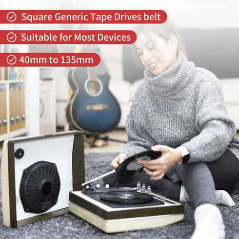 Recorder Rubber Belts, Cassette Recorder Maintenance Mix, 50PCS Rubber Square Belt 40-135MM