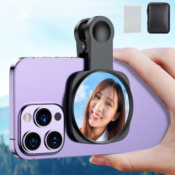 WOWNOVA Clip Selfie Mirror for Phone Back Camera - Live Streaming, Vlogging, HD