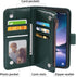 Asuwish Wallet Case for Samsung Galaxy S8 Active - Dark Green, with Tempered Glass Protector & Flower Flip Card Holder.
