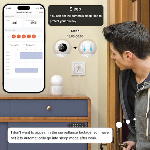 Indoor Security Camera, 2K Pet Dog Camera with Phone App, Baby Monitor with Auto Tracking, Night Vision, Cloud & SD
