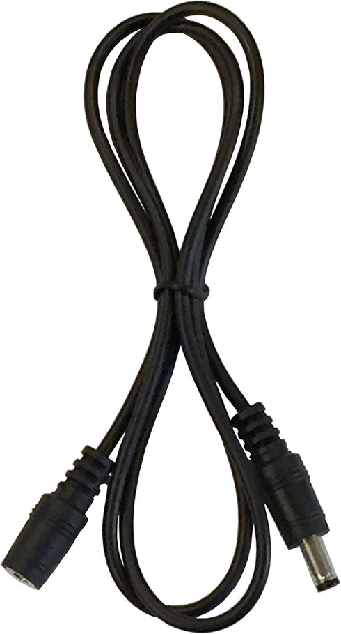 2 Pack of 36 Inch (3 Foot) 22AWG Male to Female DC Power Extension Cables, 5.5mm X 2.1mm Barrel Plug