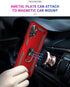 for Samsung A32 5G Case, Military Grade 16ft Drop Tested Cover with Screen Protector and Magnetic Kickstand, Red