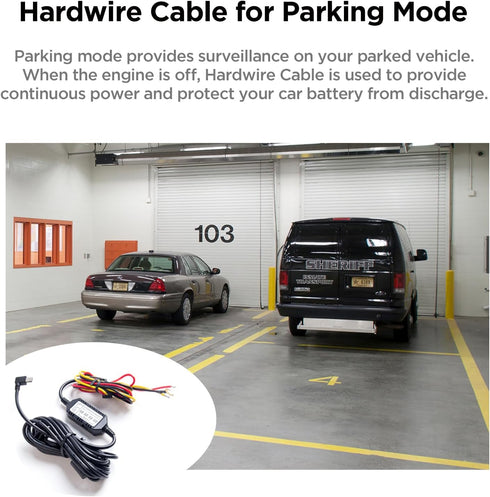 VIOFO HK4 Acc Hardwire Cable, USB-C for A329/A229/A119Mini2/A139Pro/WM1/T130 Dash Cam, Low Voltage Protection