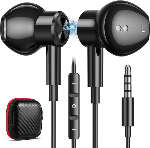 Wired Earbuds, Magnetic 3.5mm Jack Earphone for Samsung Galaxy A15 5G, Noise Canceling HiFi Stereo Headset for iPhone