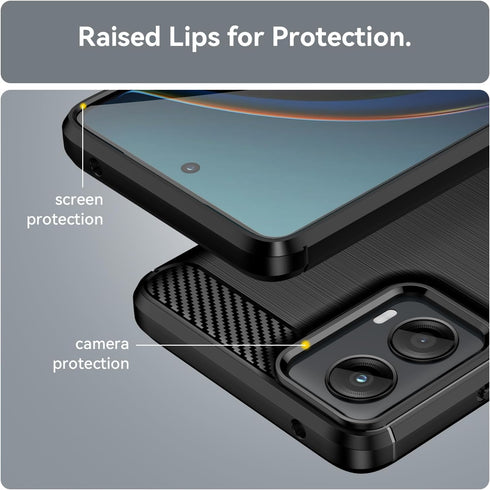 Moto G-5G 2024 Case with 2pcs Screen Protector, Shock-Absorption Flexible TPU Rubber Protective Cover (Black)
