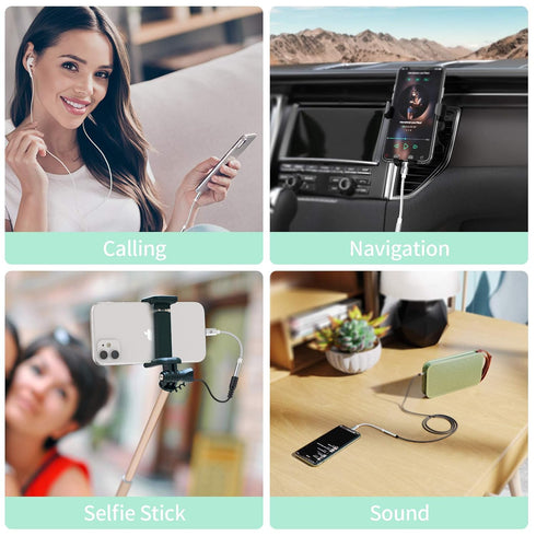 UNBREAKcable Headphones Adapter for iPhone, MFi Certified Lightning to 3.5mm Jack Converter, Compatible with iPhone