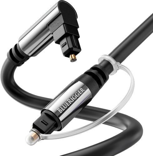 BlueRigger Optical Audio Toslink Cable - 35FT (90 Degrees Optical Cable for