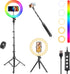 UEGOGO 10'' Ring Light with 72'' Tripod Stand & Phone Holder38 Color Modes
