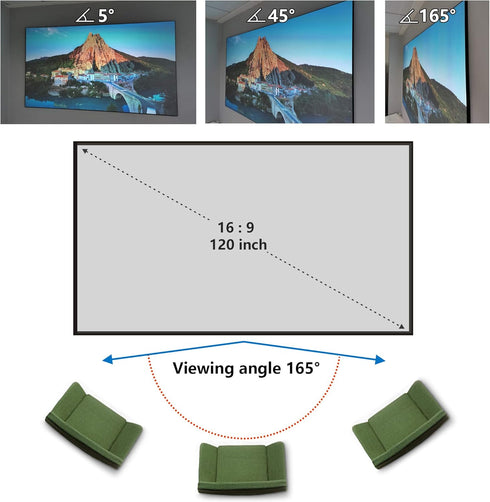 Yandood 59x105 inch 130 inch 16:9 4K Projector Screen DIY Elastic Polyester Material for Max Projection Screen