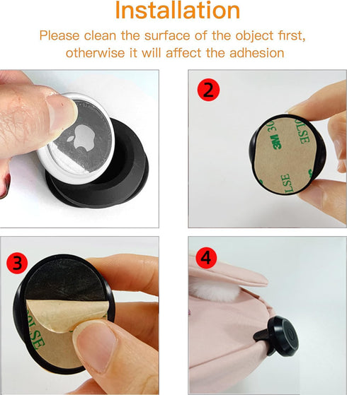 Airtag Sticker Mount with 3M Adhesive Sticker, IPX8 Waterproof Holder/Case Compatible with Apple Airtag, Hidden