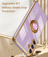 Dretal Galaxy A15 5G Case - Slim TPU, Screen Protector, 360° Rotatable Ring Holder, Magnetic Kickstand, Gold Edge