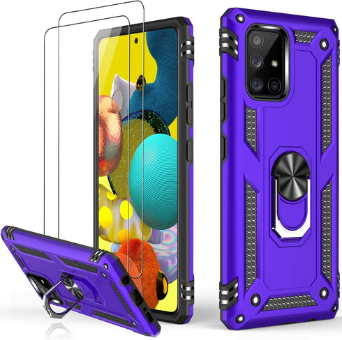 LUMARKE Case for Galaxy A51 5G with Screen Protector - Military Grade Protective Phone Cover with Magnetic Ring