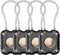 4 Pack Waterproof AirTag Secure Holder with Wire Cable, Anti-Lost Protective Case for Apple AirTag, Black