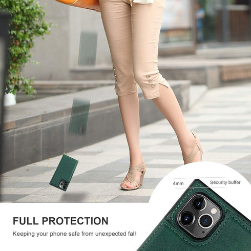 Bocasal Crossbody Wallet Case for iPhone 11 Pro Max, Credit Card Holder, PU Leather Kickstand, Shockproof Detachable