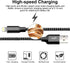 cugunu iPhone Charger, 5 Pack 3/3/6/6/10FT MFi Certified USB Lightning Cable, Fast Charging, Black Gray