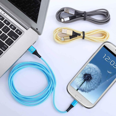3-Pack USB C Cable 6FT 3A Fast Charging Nylon Charger for Samsung Galaxy S24 S23 S22 S21 S20 A11 A12 A13 A14 A15, LG,