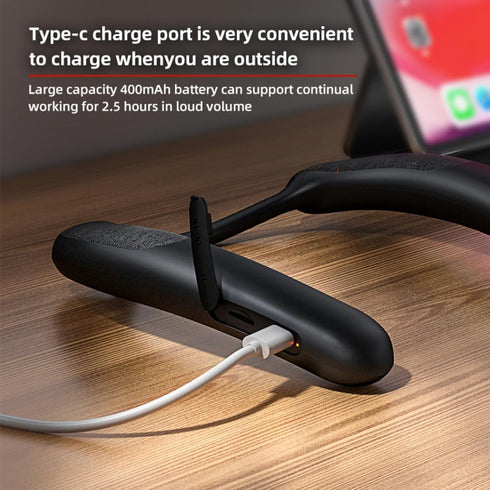 VANPEUSO 5.3 3D 5 oz, Neck Speakers, Bluetooth Neckband Speakers, Stereo Surround Sound, Built-in Mic, Black