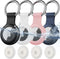 4 Pack IPX8 Waterproof AirTag Keychain, Soft Silicone Holder Case Key Ring for Luggage, Keys, Dog Collar