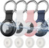 4 Pack IPX8 Waterproof AirTag Keychain, Soft Silicone Holder Case Key Ring for Luggage, Keys, Dog Collar