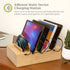Prosumer's Choice 5-Port Wooden Charging Station Organizer - Base for Phones, Tablets and Laptops - Multi-Device