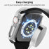 Case Compatible with Apple Watch Series 10 42mm, PC Bumper with Tempered Glass Screen Protector, Black