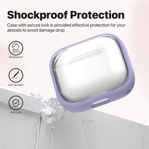 Valkit Compatible Airpods 3rd Generation Case Clear, Airpods 3 Case Cover with Lock & Cleaner Kit, Soft Shockproof