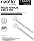 Neetto 120 Pcs Nylon Zip Ties Assorted Sizes 8 inch & 4 inch, Black & White, Self Locking for Home Office Garden