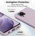 LeYi Phone Case for Samsung Galaxy A42 5G, Liquid Silicone Slim Cover with 2 Pack Tempered Glass Protector, Purple