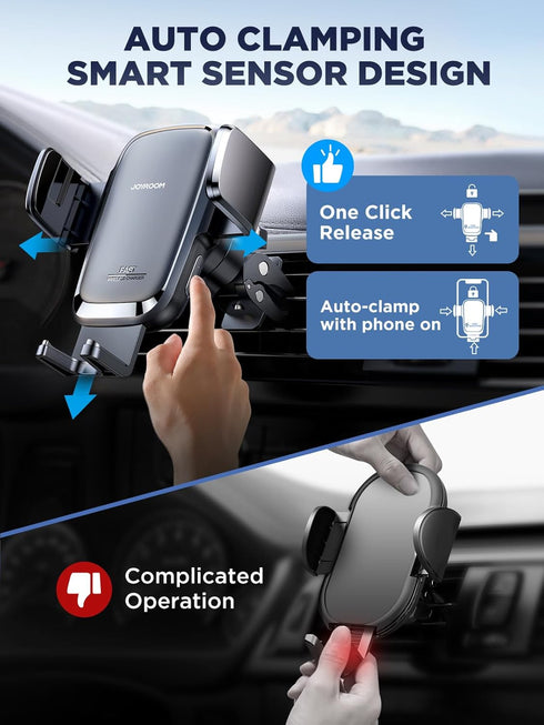 Wireless Car Charger, 15W Qi Fast Charging Auto Clamping Phone Holder, JOYROOM Mount for iPhone 14 13 12 11 Pro Max