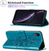 Phone Case for iPhone XR Wallet, Butterfly Floral Embossed PU Leather Flip Cover with Card Holder and Wrist Strap