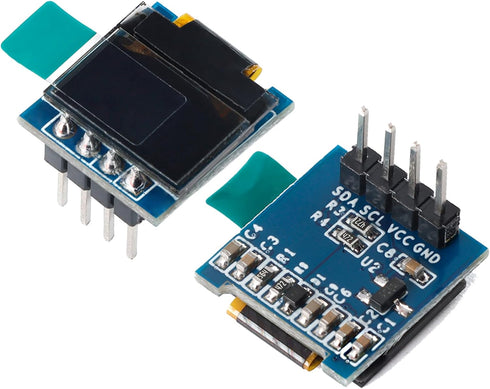 JESSINIE 2pcs 0.49" OLED Display Module, IIC I2C 64x32 SSD1306 White Screen, for