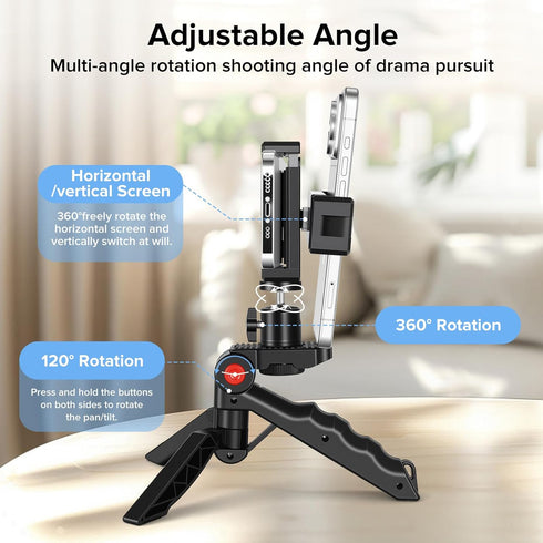 Heliora Teleprompter Kit for iPhone & Android (with Tripod), Double Phone Holder for Video Recording, Easy Storage