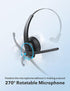 Thauker Bluetooth Headset with Microphone, Noise Cancelling Mic, Mute Button, On Ear Headphone Bluetooth 5.0, 34H with
