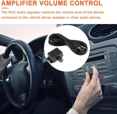 JAMHER 3.5mm Universal Car Amplifier Level Controller Car Audio Control Knob Sub Amp Volume Control Cable with Wire