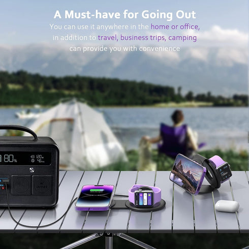 UCOMX Nano Mini Magnetic 2 in 1 Wireless Charger, Traveler Wireless Folding Charging Station for iPhone 12/13/14/15/16