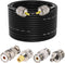 Ham Radio Coax Cable - RG58 50 Ohm, 23M (75FT), with 4-Pack Adapters for CB and Amateur Radio