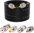 Ham Radio Coax Cable - RG58 50 Ohm, 23M (75FT), with 4-Pack Adapters for CB and Amateur Radio