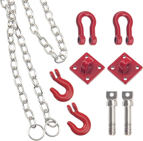 1/10 SCX10 TRX4 90046 CC01 D90 TF2 1/10 RC Metal Tow Hook with Trailer Tow Chain Buckle Shackles RC Decorations