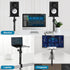 Set of 2 Height Adjustable Studio Monitor Speaker Stands, 12" to 18" with Desk Clamp for Desktop Use.