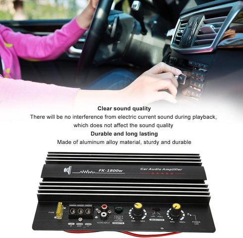 Power Amplifier, 12V Car Power Amplifier Board, 1800W Car Stereo Audio High Power Amplifier