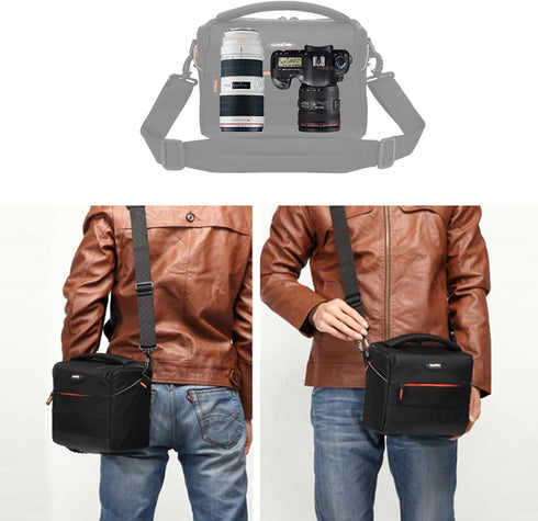 svatin Camera Shoulder Bag,Shockproof Camera Sling Lens Case,Digital DSLR SLR Mirrorless Crossbody Cameras Accessories