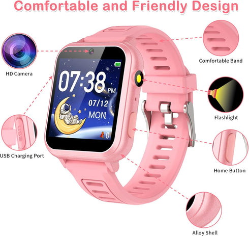 Smart Watch for Kids, Toddler Watch Toys with 24 Games, Camera, Video Recorder, Music, Alarm, Birthday Gift for Ages