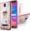 B-wishy for Blu View 2 Case, Glitter Crystal Butterfly Heart Floral Slim TPU Cover with Kickstand & Strap (Rose Gold)