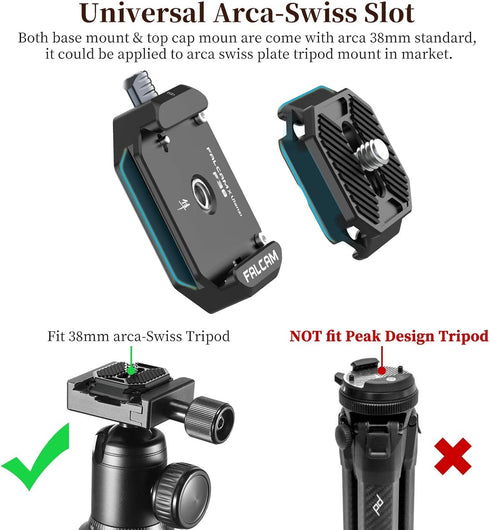 ULANZI F38 Camera Quick Release Plate with 1/4" to 3/8" Screw Thread, Quick Release System QR Plate Camera Tripod Mount