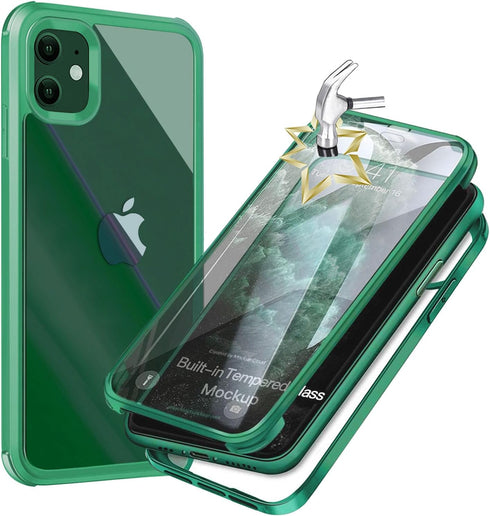 UBUNU iPhone 11 Case with Screen Protector, 360 Full Body Protection Dual Layer Clear Cover for Men Women 6.1 inch -