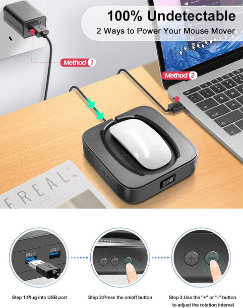 Meatanty Mouse Mover Undetectable Device, Super-Silent Mouse Jiggler, Adjustable Interval Timer for Active Computer