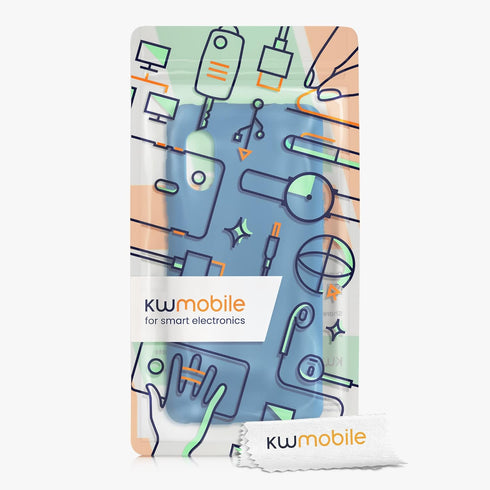 kwmobile Soft Slim Protective TPU Silicone Case for Samsung Galaxy Xcover Pro - Blue Reef