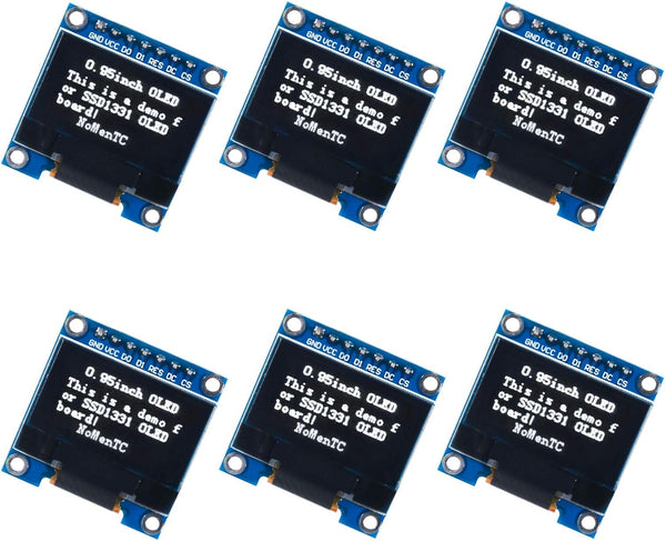 UMLIFE 0.96" 7 Pin SPI 128x64 OLED Display Module, 6PCS 0.96 Inch