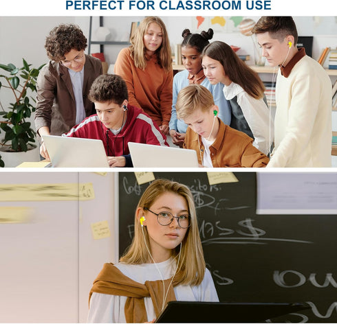 60 Pack Use(6 Earbuds Bulk Kids Classroom Headphones for School Travel or Home Color)