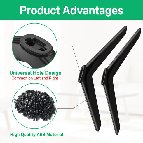 28in 32in 40in 43in 49in 50in 55in 65in Rimous TV Stand Legs for TCL Roku TV Legs Replacement Compatible with TCL Roku